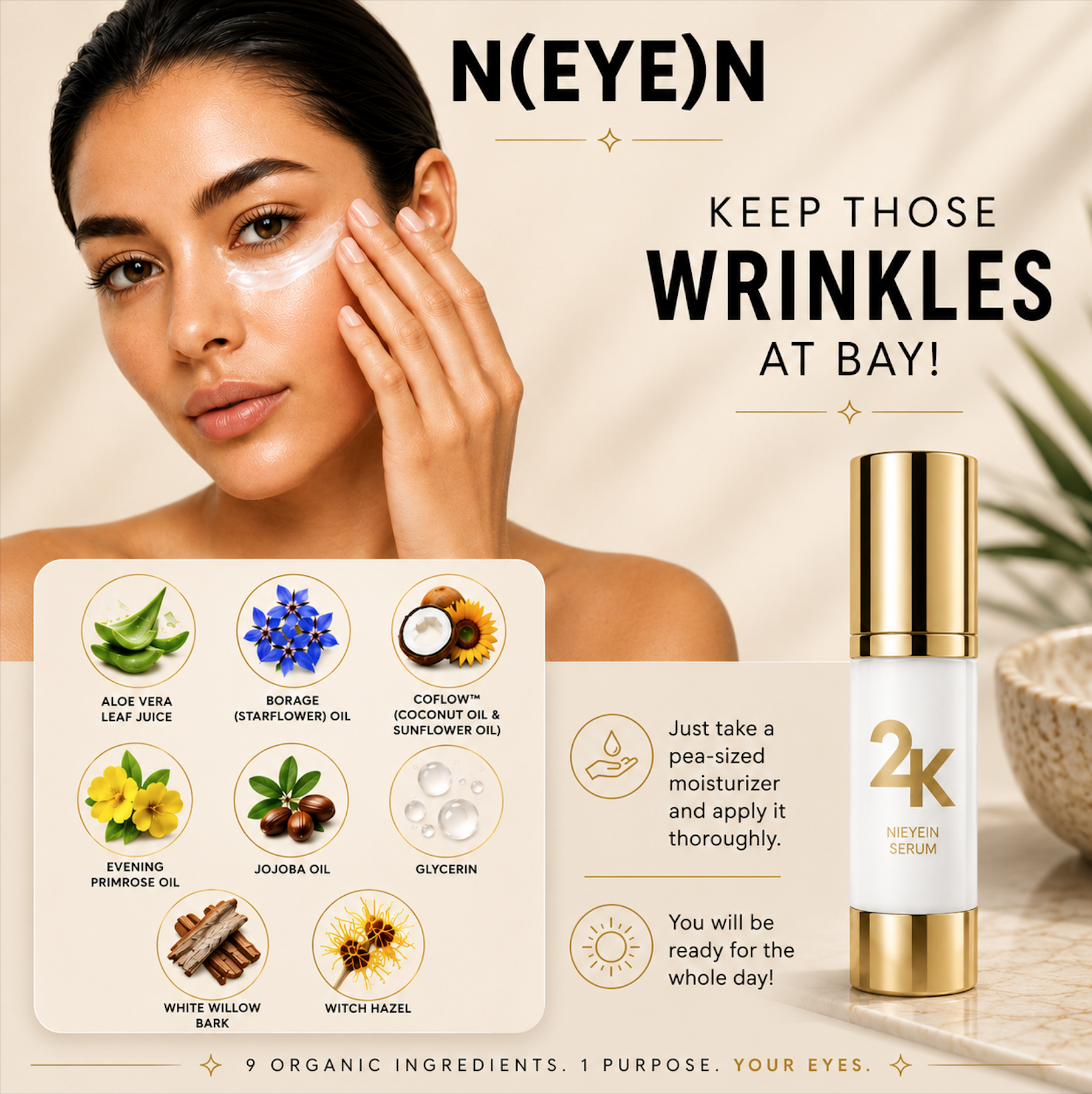 24k Skincare - N(EYE)N SERUM - 15ml (Smooth & Firm)